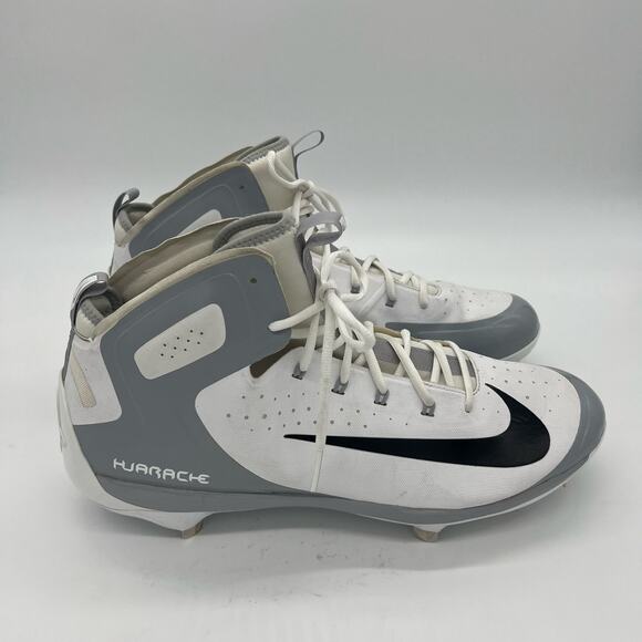 Nike Alpha Huarache Elite Max Air Football Cleats Shoes White Mens Size 16 - Picture 5 of 9